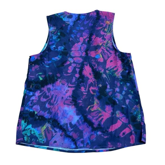 FRENCH CONNECTION BLOUSE TANK TOP COLORFUL ARTSY ABSTRACT LAYERING V-NECK SIZE S - Picture 2 of 7